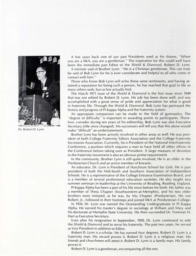 Robert D. Lynn, March 1971